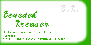 benedek kremser business card